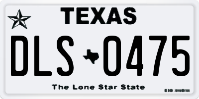 TX license plate DLS0475