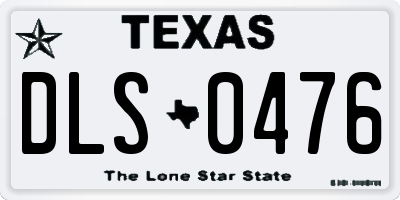 TX license plate DLS0476