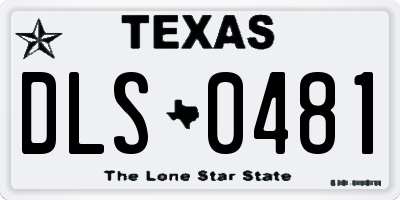 TX license plate DLS0481