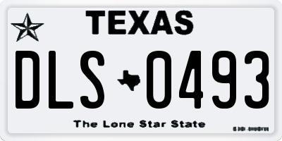 TX license plate DLS0493