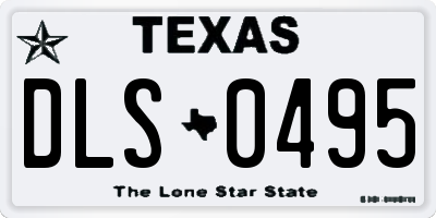 TX license plate DLS0495