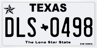 TX license plate DLS0498