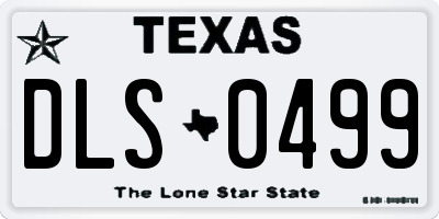 TX license plate DLS0499