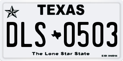 TX license plate DLS0503