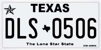 TX license plate DLS0506