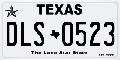 TX license plate DLS0523