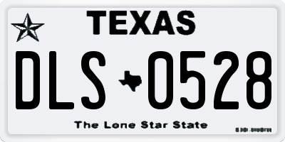 TX license plate DLS0528