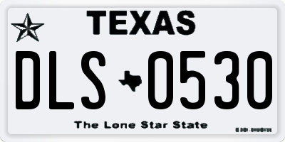TX license plate DLS0530