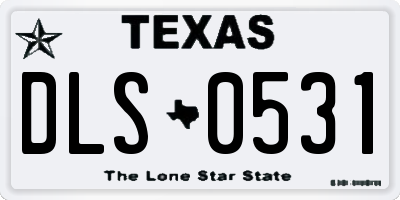 TX license plate DLS0531