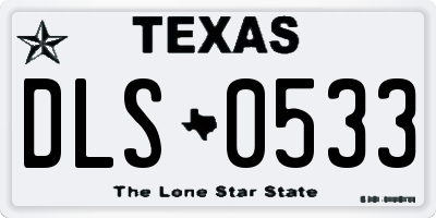 TX license plate DLS0533