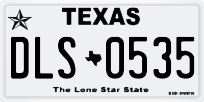 TX license plate DLS0535