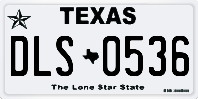 TX license plate DLS0536