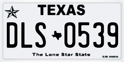 TX license plate DLS0539