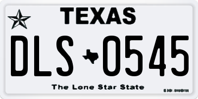 TX license plate DLS0545