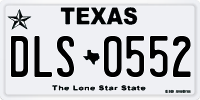 TX license plate DLS0552