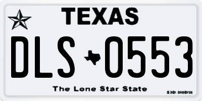 TX license plate DLS0553