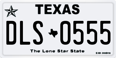 TX license plate DLS0555