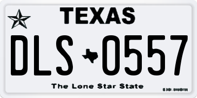 TX license plate DLS0557