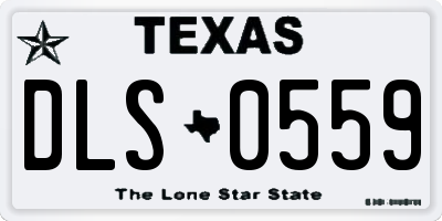 TX license plate DLS0559