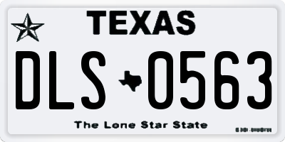 TX license plate DLS0563