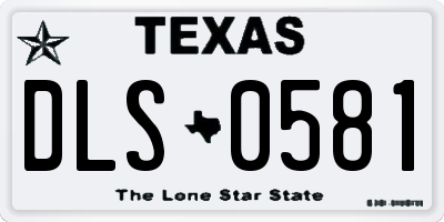 TX license plate DLS0581