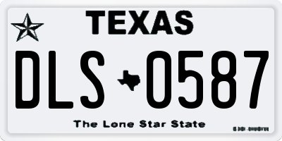 TX license plate DLS0587