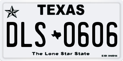TX license plate DLS0606