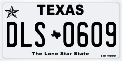 TX license plate DLS0609