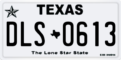 TX license plate DLS0613