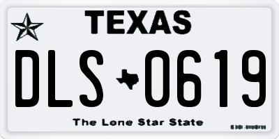 TX license plate DLS0619