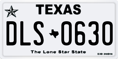 TX license plate DLS0630