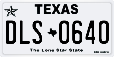 TX license plate DLS0640