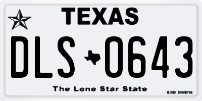 TX license plate DLS0643