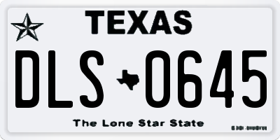 TX license plate DLS0645