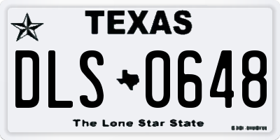 TX license plate DLS0648