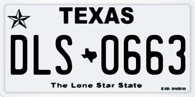 TX license plate DLS0663