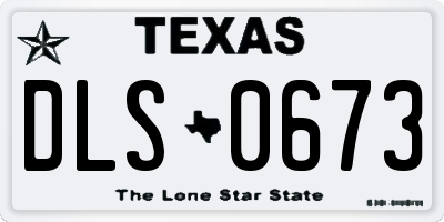 TX license plate DLS0673