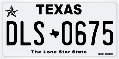 TX license plate DLS0675