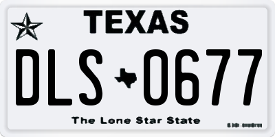 TX license plate DLS0677