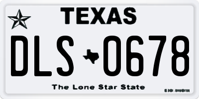 TX license plate DLS0678