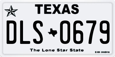 TX license plate DLS0679