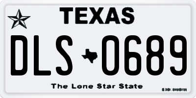 TX license plate DLS0689