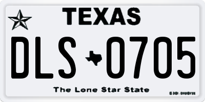 TX license plate DLS0705