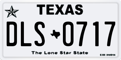 TX license plate DLS0717
