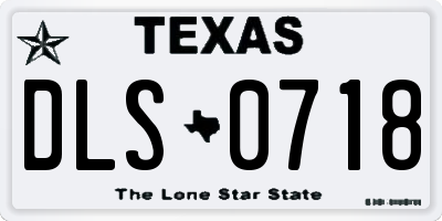 TX license plate DLS0718