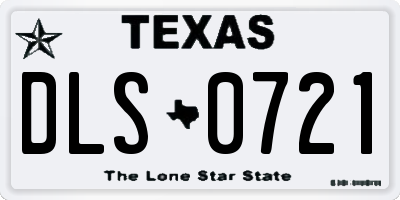 TX license plate DLS0721
