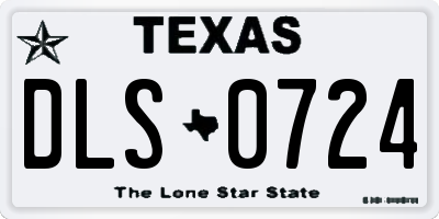 TX license plate DLS0724