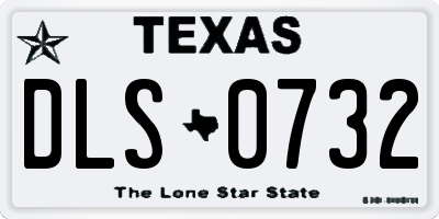 TX license plate DLS0732