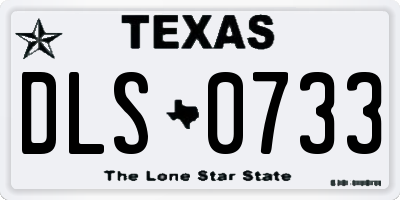 TX license plate DLS0733