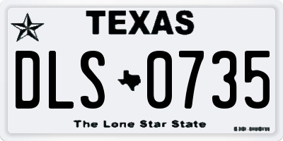 TX license plate DLS0735